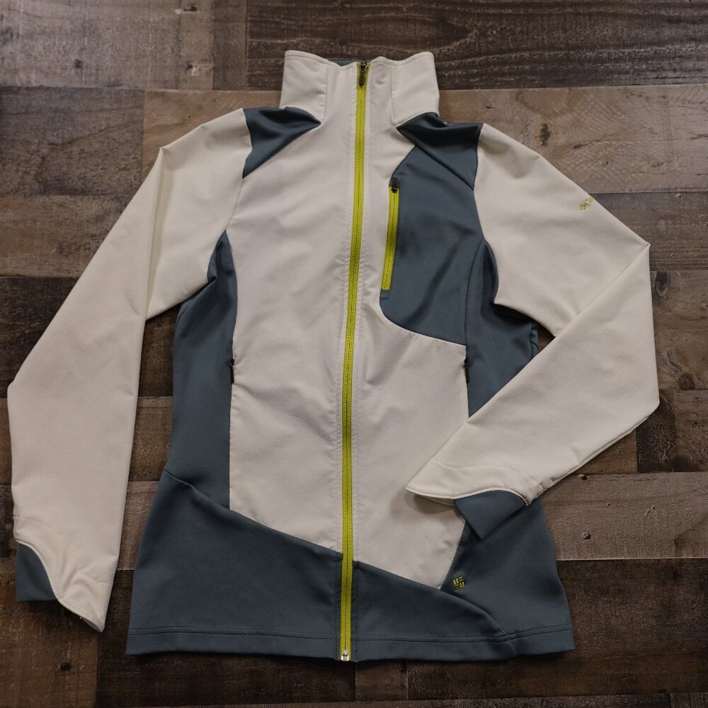 Columbia Omni-Shield Softshell Jacket‎ Women’s Small Gray Off White Outdoor